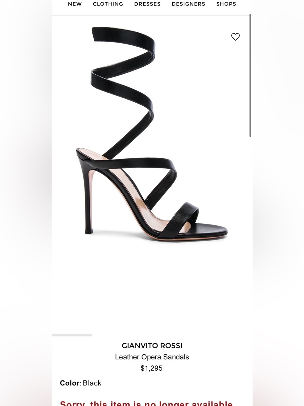 GIANVITO ROSSI Leather Opera Sandals